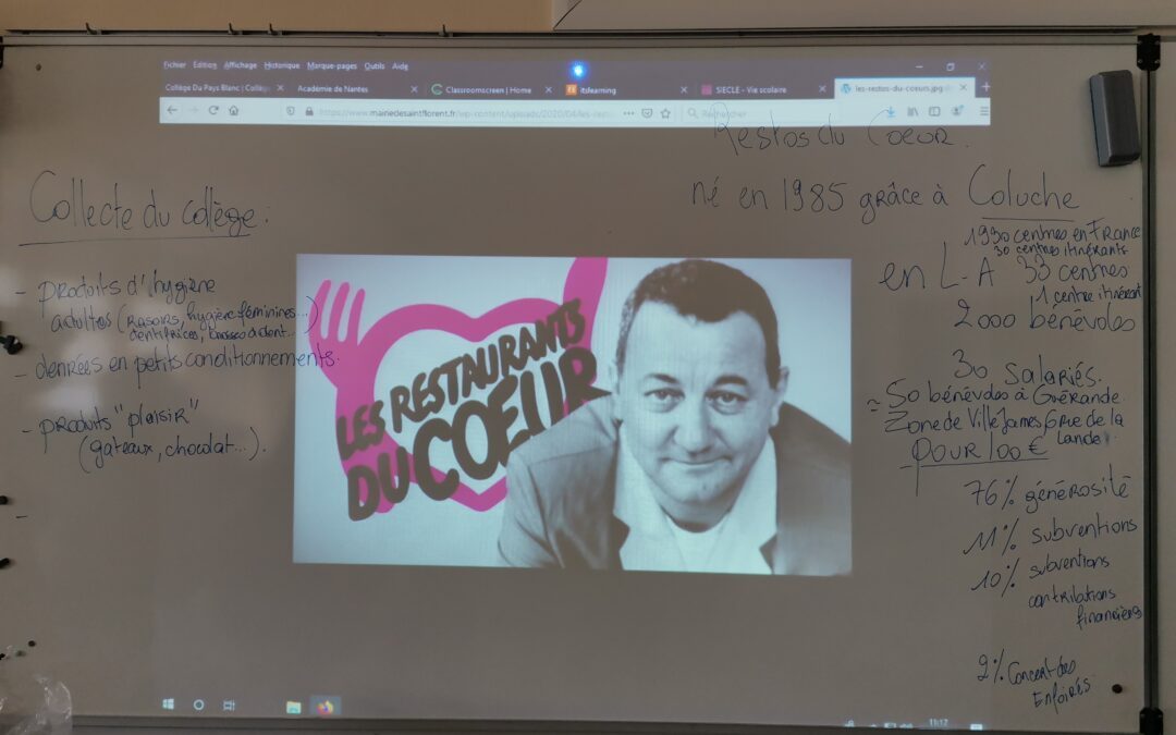 * Les 4e rencontrent un bénévole des Restos du coeur