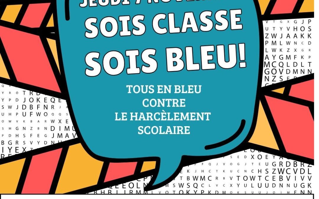 Jeudi 7 novembre, journée bleue : TOUS UNIS CONTRE LE HARCÈLEMENT !